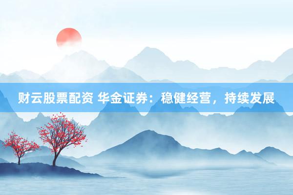 财云股票配资 华金证券：稳健经营，持续发展