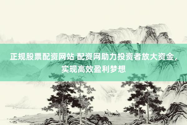 正规股票配资网站 配资网助力投资者放大资金，实现高效盈利梦想