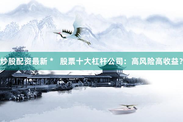 炒股配资最新 *   股票十大杠杆公司：高风险高收益？
