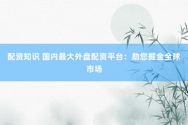 配资知识 国内最大外盘配资平台：助您掘金全球市场