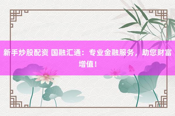 新手炒股配资 国融汇通：专业金融服务，助您财富增值！