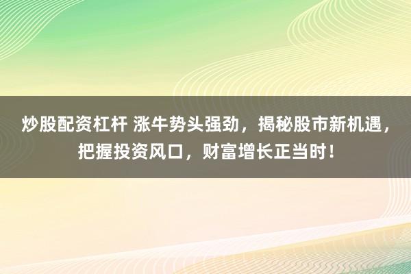 炒股配资杠杆 涨牛势头强劲，揭秘股市新机遇，把握投资风口，财富增长正当时！