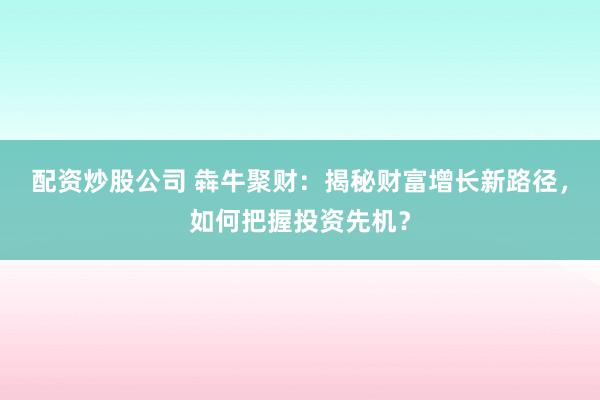 配资炒股公司 犇牛聚财：揭秘财富增长新路径，如何把握投资先机？