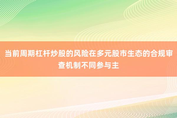 当前周期杠杆炒股的风险在多元股市生态的合规审查机制不同参与主