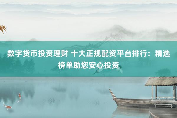 数字货币投资理财 十大正规配资平台排行：精选榜单助您安心投资
