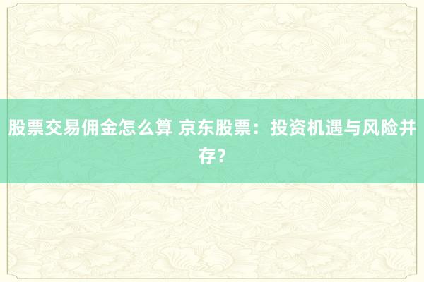 股票交易佣金怎么算 京东股票：投资机遇与风险并存？