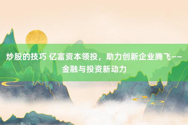 炒股的技巧 亿富资本领投，助力创新企业腾飞——金融与投资新动力