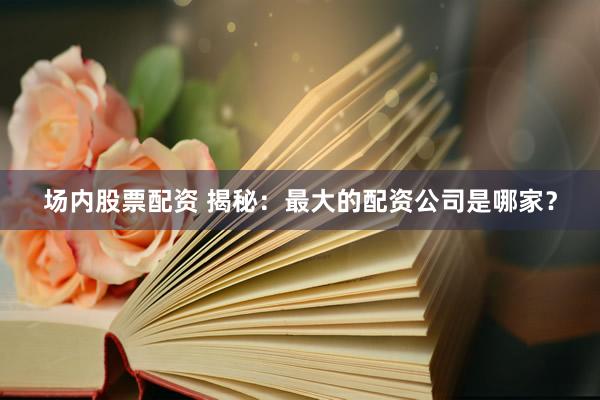 场内股票配资 揭秘：最大的配资公司是哪家？
